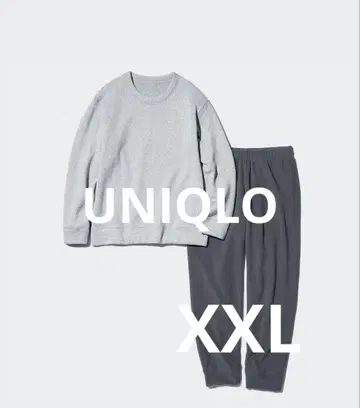 미사용 새상품 UNIQLO 니트 플리스 세트 남성용 파자마 2XL 그레이
