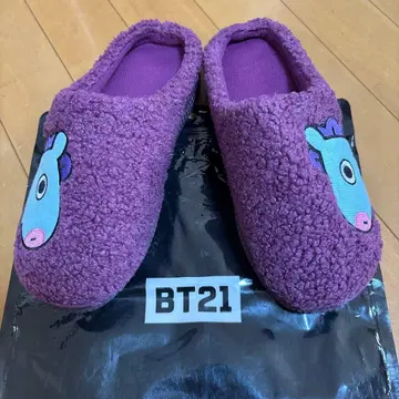[ 미사용 ] BTS BT21 보아 샌들/슬리퍼 퍼플 여성용 M 사이즈