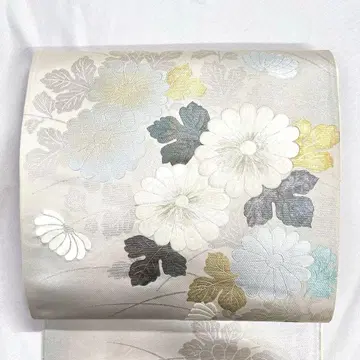 후쿠로 오비 금채 자수 국화 꽃 무늬 금실 기모노 오비 033k