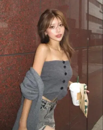 DIANTE 니트 오프숄더 가디건