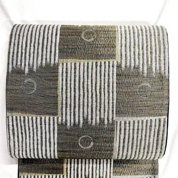 후쿠로 오비 체크 패턴 세로 줄무늬 원형 도트 금실 기모노 오비 033k