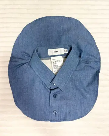 [ 미사용 새상품 ] HYKE 하이크 데님 샴브레이 탈부착 카라 블루