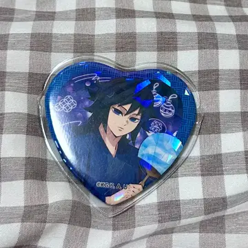 귀멸의 칼날 토미오카 기유 남코 응원 캠페인 하트 캔뱃지 홀로그램