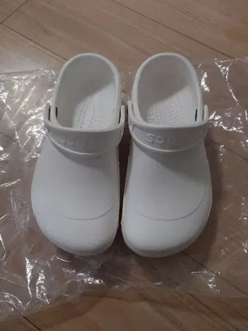 CROCS 화이트 사보 클로그 샌들 22~23cm
