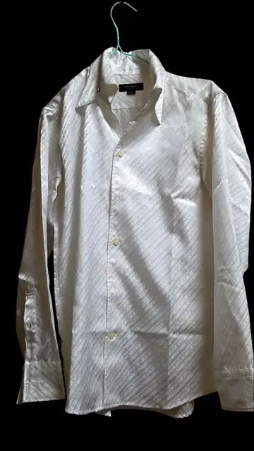 MEN'S TENCORAS 화이트 드레스 셔츠 M 보태니컬 무늬