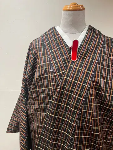 기모노 순수 실크 명주 오시마 명주와 같은 촉감 새상품급 중고 큰 키