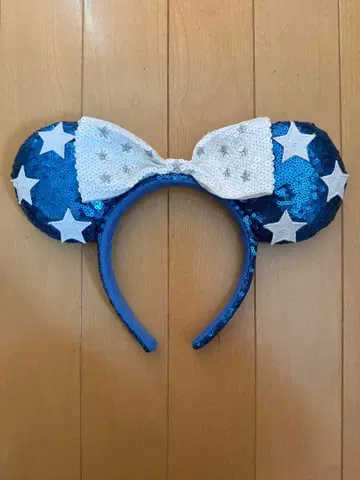 디즈니 미니 머리띠 파랑과 화이트
