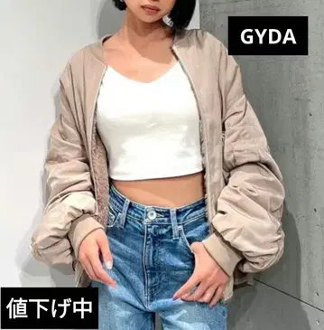 GYDA 리버서블 에코 퍼 MA-1 핑크 베이지