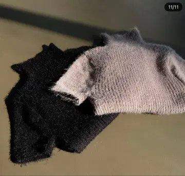 SHAGGY HALF TURTLE TOPS / BLK