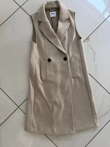 ZARA 베이지 더블 브레스트 베스트 XS 사이즈