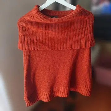 [ 탑카프 ] 니트 판초 캐시미어와 울 프리 사이즈 오렌지