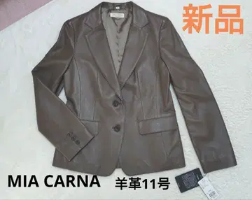 MIA CARNA 가죽 블레이저 11 자켓 새상품 카키 그레이 양가죽