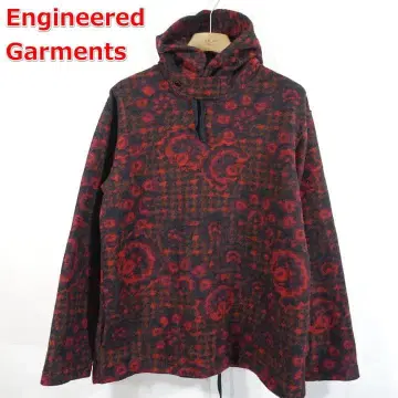 고품질 엔지니어드 가먼츠 빨간색/블랙 플라워 무늬 풀오버 후드티