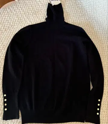 ZARA 골드 버튼 니트 블랙 M