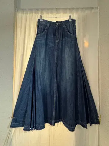 데님 플레어 스커트