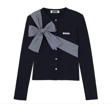 택 포함 미사용 새상품 crank 리본 가디건 크랭크 리본 니트 한국