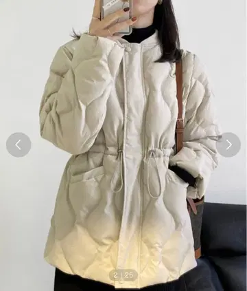 아이보리 드로스트 퀼팅 자켓