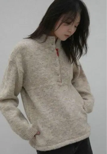 [ ohotoro ] Button neck fleece