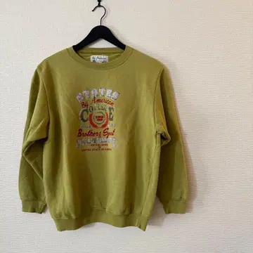 올리브 그린 트레이닝복 맨투맨 구제 의류 M 사이즈 칼리지