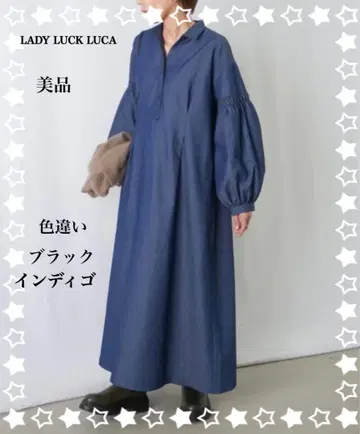 LADY LUCK LUCA 인디고 블랙 셔츠 원피스