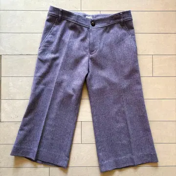 보라색 핑크 헤링본 와이드 팬츠