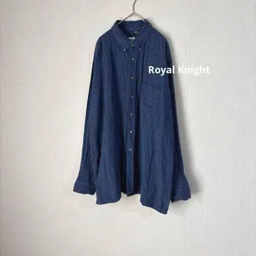 Royal Knight 체크 셔츠 플란넬 셔츠 버튼 다운 빅 사이즈