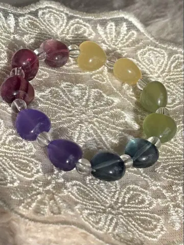 플로라이트 하트 비즈 팔찌