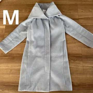 여성용 M 스카이블루 롱 코트