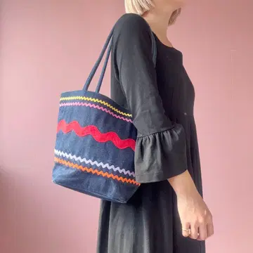 ZALO Vintage Denim Tote Bag