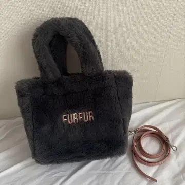 FURFUR 에코 퍼 토트백 차콜 그레이