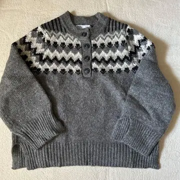 ZARA 노르딕 무늬 울 혼방 스웨터