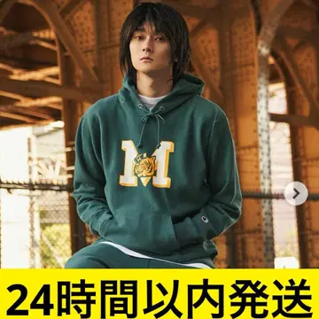 챔피온 리버스 위브 후디드 맨투맨 그린 L 사이즈