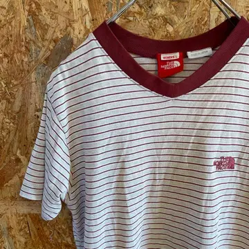 AE9041 THE NORTH FACE 반팔 T셔츠 와인 레드 보더