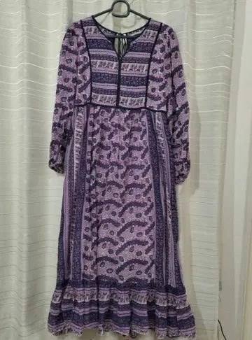 [ ne quittez pas ] 에스닉 프린트 프릴 드레스