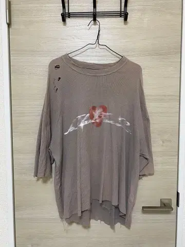 ZARA 자라 데미지 가공 깅엄 체크 패턴 니트T셔츠