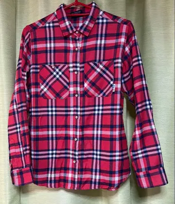 MOUNTAIN EQUIPMENT 레드 체크 긴팔 셔츠 M