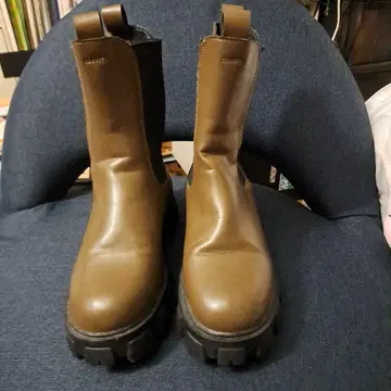 브라운 첼시 부츠 사이드 지퍼