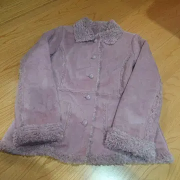 여성용 무스탕풍 코트 핑크