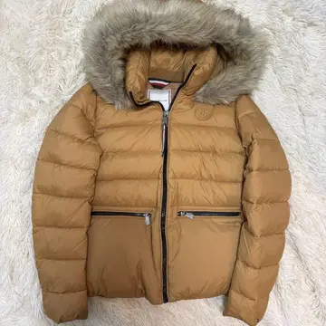 하자있는 새상품 타미힐피거 다운 자켓 퍼 베이지 S