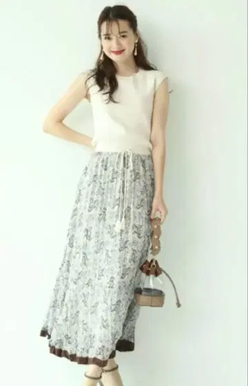 mystrada 페이즐리 도킹 원피스 (베이지)