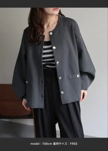 apretro 그레이 메탈 버튼 니트 가디건 / 니트 자켓