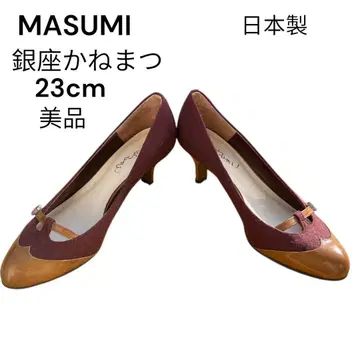 MASUMI 버건디/베이지 펌프스 23cm 메리 제인