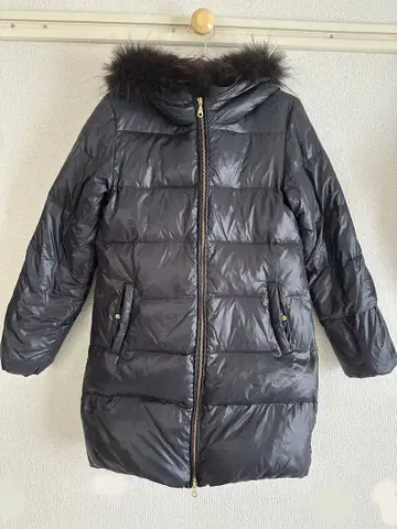 후드 부착 롱 다운 자켓 블랙 peacenik