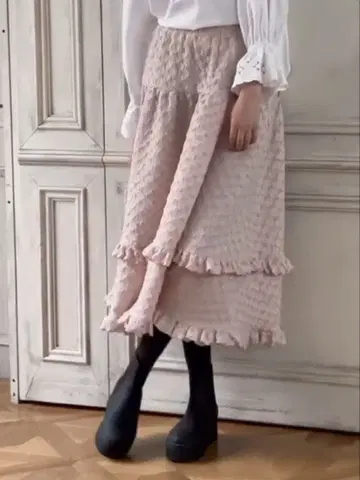 UNMINOU 자카드 샤샤 스커트 PINK