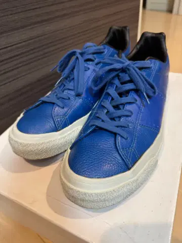 Kappa 레어 파랑 가죽 스니커즈 일본제 아소 블루