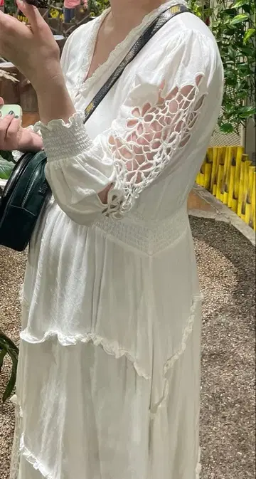 TOPSHOP 화이트 레이스 맥시 드레스