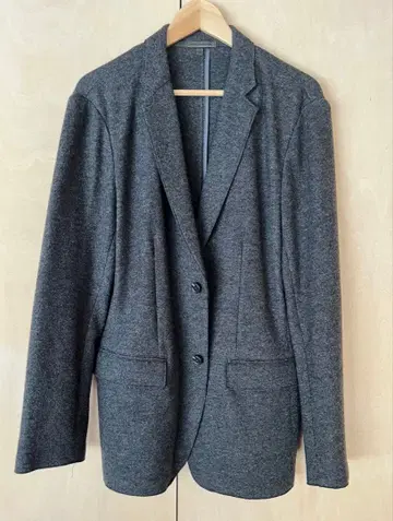 유니클로 울 100% 차콜 그레이 테일러드 자켓 XL