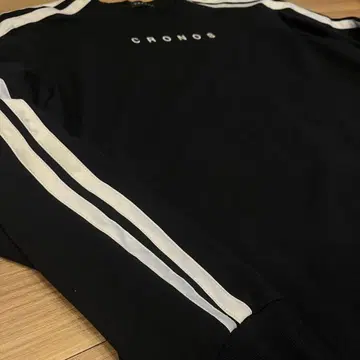 CRONOS 블랙 긴팔 티셔츠 스트라이프