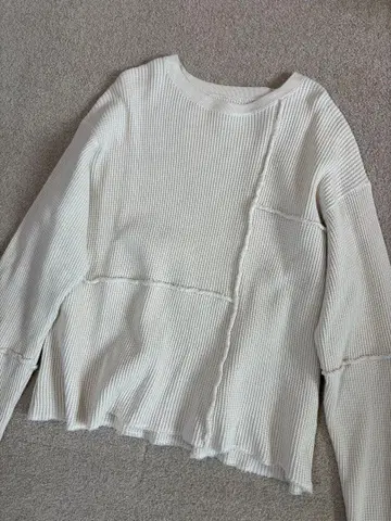 론 헤르만 맨투맨 긴팔 티셔츠 와플 패치워크 아이보리