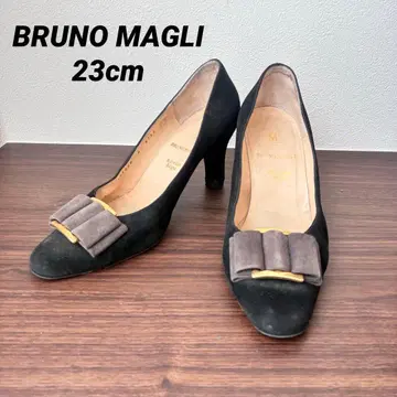 BRUNO MAGLI 블루노마리 펌프스 스웨이드 리본 블랙 23cm